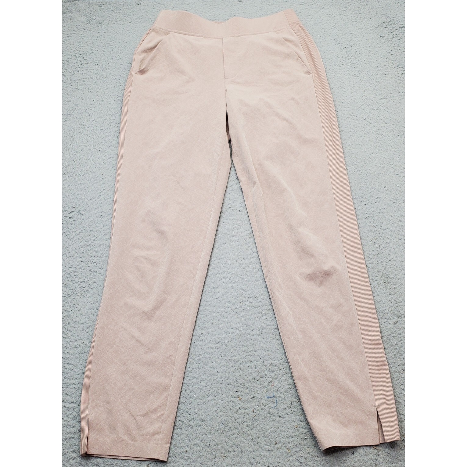 Athleta Ankle Pants Womens 4 Multi Slashed Pocket Elastic Waist Slit Leg Pull On